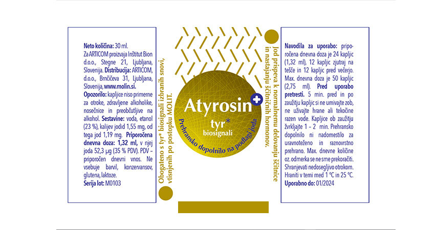 Nalepka za Atyrosin prehransko dopolnilo