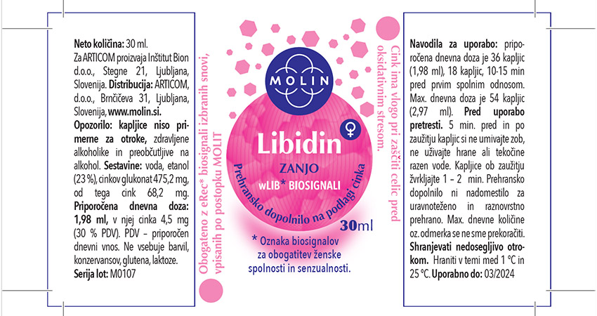 Libidin Infogen prehransko dopolnilo za obogatitev ženske senzualnosti