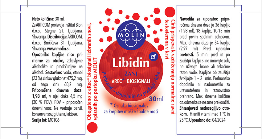 Libidin Infogen prehransko dopolnilo za krepitev spolne sle